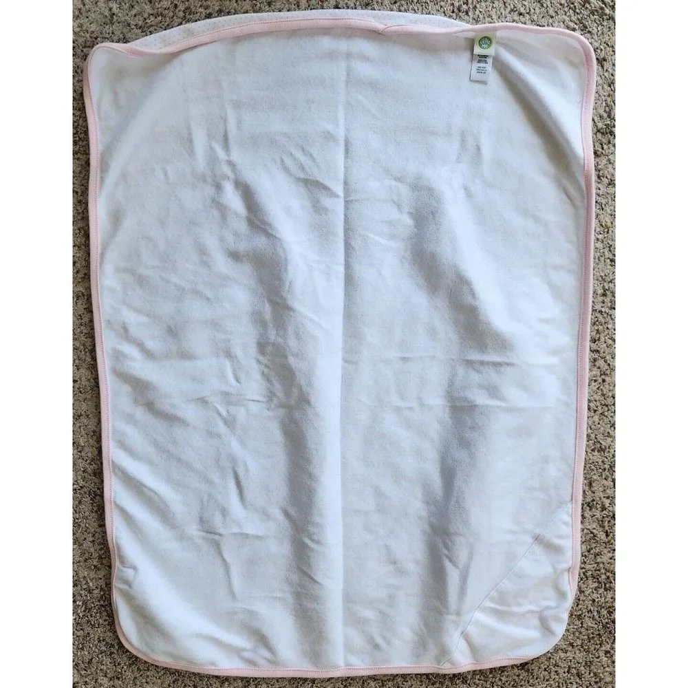 Little Me Thin Baby Girl‎ Blanket White/Pink Polka Dot Flower Embroidery 30
